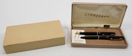 MM) Vintage Stratford Black Plastic Pen &amp; Pencil Set with Box Case - $222.84 MXN