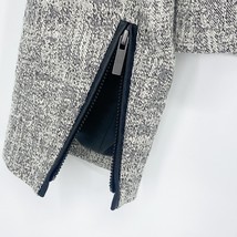 Classiques Entier Blazer Nordstroms Grey Black Trim Faux Pocket Zipper Sleeve SM - £64.92 GBP