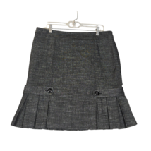 AGB Womens Size 10 Pleated Knee Length Skirt Buttons Black Dark Academia... - $14.68