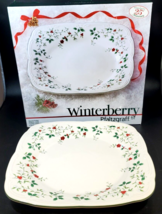 Pfaltzgraff Winterberry Platter Square w/ Box 12&quot; Christmas Holiday #5181427 - £35.19 GBP