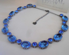 Blue Sapphire Collet Necklace Anna Wintour | Statement Elegant Jewelry for Women - £135.89 GBP