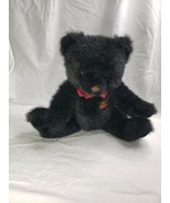 Lemonwood Asia Bear Plush Stuffed Animal Black Teddy Red Bow Soft 10&quot; Se... - £12.64 GBP