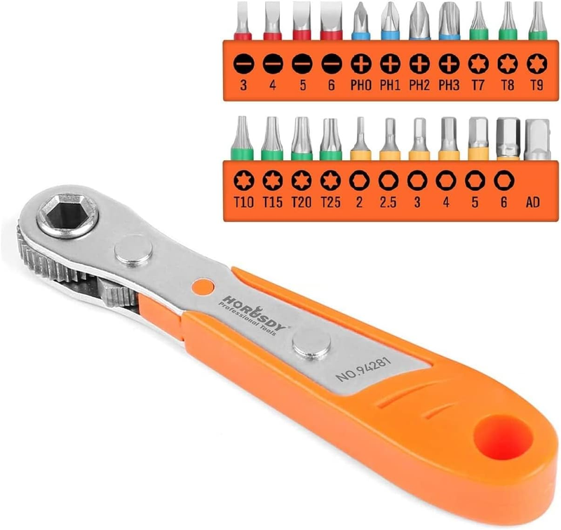 Tamper Resistant Star Bits (23-Piece 1/4 Mini Ratchet Offset Screwdriver... - $14.43