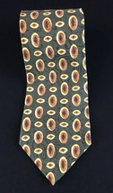 Ermenegildo Zegna silk olive geometric 55.25&quot; x 3.75&quot; designer tie ties necktie - £13.68 GBP