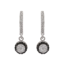 18K White Gold Earring With Blazing Diamond Solitaire - £929.44 GBP
