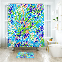 Lilly Pulitzer 10 Shower Curtain Bath Mat Bathroom Waterproof Decorative Bathtub - $22.99+