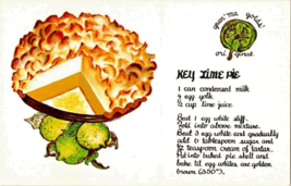 Postcard Recipe Key Lime Pie  5.5 x 3.5 Ins Unposted Vintage - £3.09 GBP