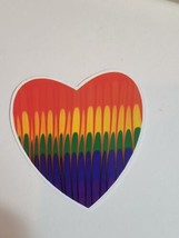 LGBTQ Pride Rainbow Sticker Decal Multi Color Dripping Heart - £6.89 GBP