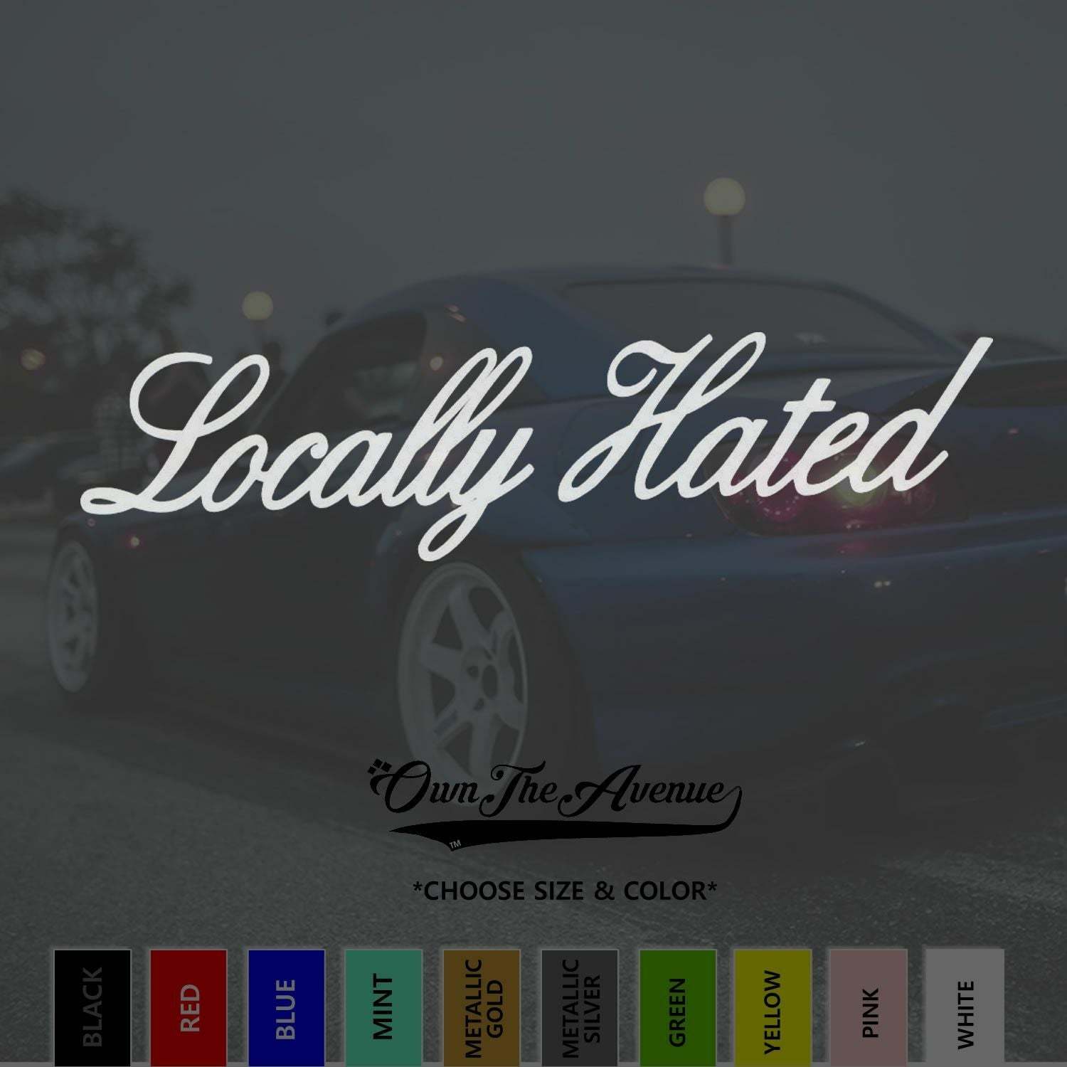 JDM Locally Hated Vinyl Decals Funny JDM Stickers Choose Size and Color