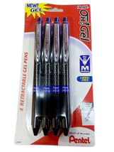 NEW Pentel OH! Gel 4-Pack Medium Line BLUE Ink Retractable Pens K497BP4C - $9.65