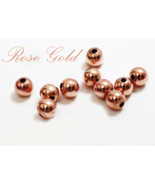 14k solid ROSE PINK gold 2mm 3mm 4mm  round polish beads  (price for 1 p... - $91.69 MXN