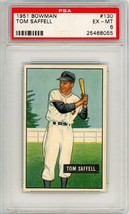 1951 Bowman Tom Saffell #130 PSA 6 P1364 - £31.54 GBP