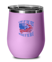 Independence Day Wine Glass Land Of The Free, 4th July,Independence Day  - £20.73 GBP