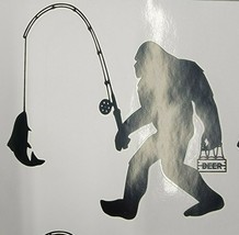 Bigfoot Sasquatch Bigfoot Fishing and Beer durable sticker 4&quot;   Logo Vin... - $3.75