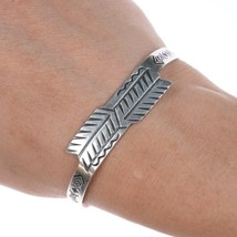 6.25&quot; c1940&#39;s Navajo Curio double arrows Southwestern silver cuff bracelet - $143.55