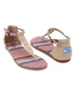 Women's TOMS Playa Tribal Multi Woven Canvas Flat Thong T Strap Sandals Sz 10 - $24.74