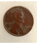 RARE 1951 S Wheat Penny Coin Error Die Cracks on Rim, Off-center, L on Edge - $384.12