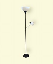 Black 73" Floor Lamp with Reading Light Adjustable Arm + Bulbs Modern Lighting image 4