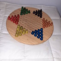 Chinese Checkers Game Set with 12 inch Wooden Board and Traditional Pegs... - £12.09 GBP