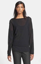 New NWT $248 Plenty Tracy Reese Off Shoulder Sweater Top Black S Layered Fine  - $245.52