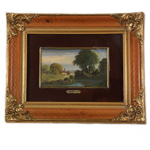 Untitled Landscape Oil Painting by Gino Tassinari Signed Framed 7 1/2&quot;x9 1/2&quot; - £332.37 GBP