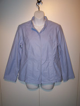 Eileen Fisher Hidden Snap Light Blue Jacket Sz Small Long Sleeves Cotton Euc! - £27.55 GBP