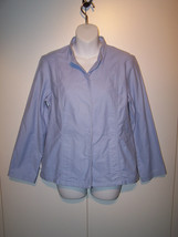 Eileen Fisher Hidden Snap Light Blue Jacket Sz Small Long Sleeves Cotton Euc! - £26.10 GBP