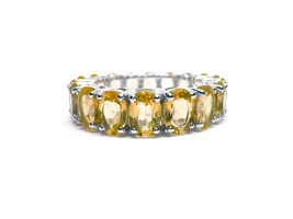 Natural Citrine Eternity Ring Full Eternity Engagement Band AAA Citrine ... - £47.47 GBP