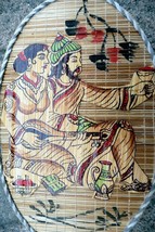 Indian Miniature Painting couple drinking wine 5X8" Handmade Ethnic Folk S. Asia - $498.21 MXN