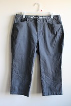 Eddie Bauer 12P Charcoal Gray Cotton Stretch Legend Wash Curvy Crop Chino Pants - £19.36 GBP