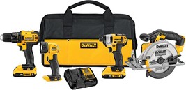 Dewalt 20V Max Combo Kit, Compact 4-Tool (DCK421D2) - £337.32 GBP