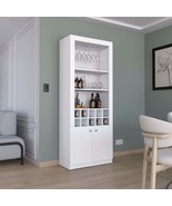 Nero 74&quot; Bar Cabinet: Modern 4-Tier Wine Rack - $375.99