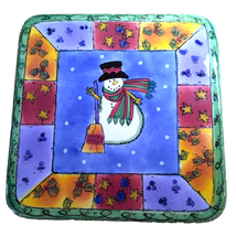 Sango The Sweet Shoppe Christmas Ceramic Snowman 8&quot; Square Trivet Sve Zi... - $12.09 CAD
