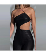 Summer Oblique Collar Strap Design Sexy Hollow Tight Sleeveless Pants SI... - $56.00