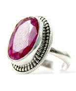 925 Sterling Silver Ruby Handmade Ring SZ H to Y Festive Gift RS-1072 - £32.36 GBP