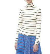 Calvin Klein 205W39nyc Jersey turtle neck Top   S White Yellow/navy stripes $495 - £157.96 GBP