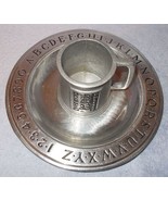 Vintage Wilton Pewter Armetale RWP ABC 9 inch Childrens Plate and Cup Mug - €21,41 EUR