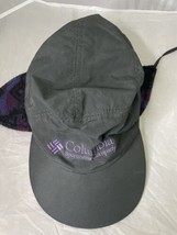 Vintage Columbia Sportswear Fleece Lined Winter Hat Purple &amp; Black Size X Large - £39.80 GBP