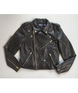 Polo Ralph Lauren Women&#39;s Leather Moto Jacket Free  Shipping Worldwide F... - $9,229.07 MXN