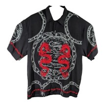 Sapphire Lounge Red Dragon Shirt Mens Size XL Extra Large Black Short Sl... - $33.01