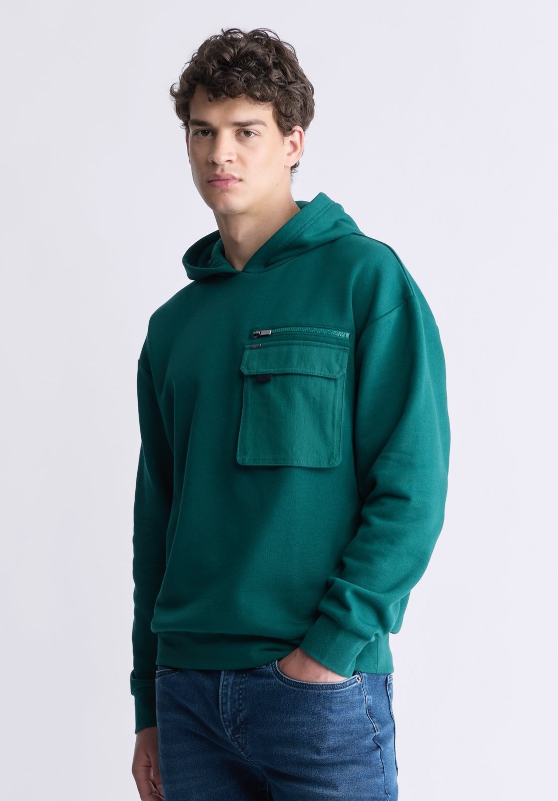 Buffalo David Bitton Men's Fabio Hoodie - Rain Forest Green-Small Item image 3