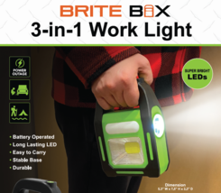 Brite Box 3-in-1 LED Work Light - Battery Operated  - Long Lasting Lights  - $11.86