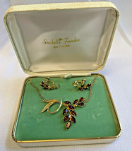 Vtg Jewelry Set A &amp; Z Gold Filled 18&quot; Necklace Earring 1/20 12K in Box Costume - £144.29 GBP