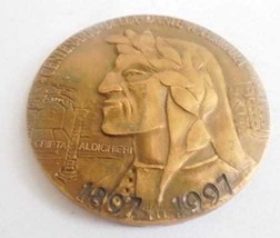 DANTE ALIGHIERI bronze medal 1897 - 1997 Italy Ferrara for the centenary 100th a - £66.31 GBP