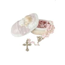 Roman New Baby 1.5H Baby GIRL Box with Rosary (2x1x13) - $32.79
