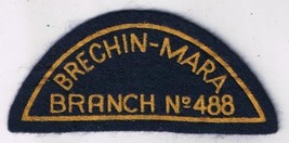 Royal Canadian Legion Brechin-Mara Branch 488 Felt Patch Gold Black 4 1/... - $4.95