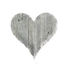 24&quot; Rustic Farmhouse White Wash Large Wooden Heart - £61.74 GBP