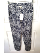 Saltwater LUXE Women&#39;s S Beachy Pants Navy Cream Pattern Pockets Viscose... - $35.80 CAD