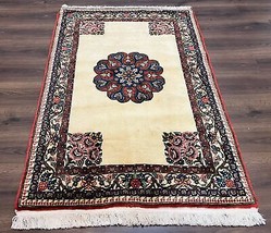 Oriental Rug 3x5 Open Field Medallion Hand Knotted Ivory/Cream Vintage Floral - £1,250.12 GBP