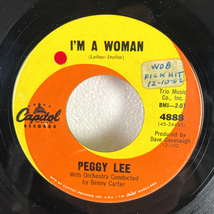 Peggy Lee – I'm A Woman 7" Single Record 1962 Capitol Pop Vocal 45 RPM - $4.74